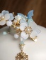 Fashion Ear Pin Resin Flower Pearl Tassel Beaded Hairpin Earrings
