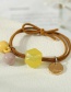 Fashion Yellow Resin Geometric Disc Knotted Hair Rope