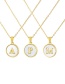 Fashion Q Letter Stainless Steel Round Shell Letter Necklace