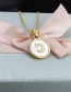 Fashion Y Letter Stainless Steel Round Shell Letter Necklace