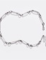 Fashion White K Handmade Chain Rectangular Alloy Hollow Necklace