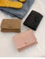 Fashion Khaki Flap Solid Color Short Wallet