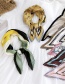 Fashion Gold Colorchain Leather Black Pleated Silk Butterfly Stripe Print Geometric Small Square Scarf
