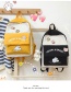 Fashion Yellow Send Bear Pendant Contrasting Letters Rabbit Print Backpack