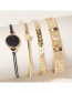 Fashion Gold Color Alloy Love Opal Hollow Five-star Bracelet