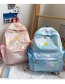 Fashion White Embroidered Crown Gradient Laser Bow Backpack