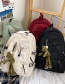 Fashion White Send Frog Pendant Large-capacity Mesh Stitching Drawstring Backpack