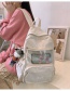 Fashion White Send Pendant Large Capacity Transparent Stitching Solid Color Backpack
