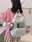 Fashion Pink Send Pendant Large Capacity Transparent Stitching Solid Color Backpack