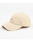 Fashion Off-white Distressed Washed Cotton Solid Color Cap
