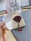 Fashion Creamy-white Straw Tassel Contrast Pearl Backpack