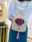 Fashion Khaki Straw Tassel Contrast Pearl Backpack