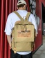 Fashion Brown Oxford Cloth Letter Label Backpack