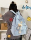 Fashion Blue Send Bear Pendant Plush Bear Net Yarn Solid Color Backpack