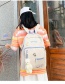 Fashion White And Green Send Bear Pendant Transparent Stitching Nylon Cloth Letter Embroidery Backpack