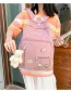 Fashion Pink Bear Pendant Transparent Stitching Nylon Cloth Letter Embroidery Backpack