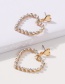Fashion Gold Color Alloy Diamond Heart Earrings