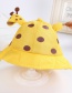 Fashion Yellow Giraffe Polka Dot Printed Mesh Sunscreen Childrens Fisherman Hat
