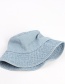 Fashion Light Blue Denim Solid Color Light Board Big Edge Shade Fisherman Hat