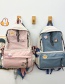 Fashion Pink Send Badge Pendant Stitching Contrast Tassel Oxford Backpack