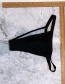 Fashion Black Seashell Stitching Triangle Split Swimsuit