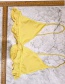 Fashion Yellow Ruffled Split Swimsuit