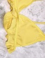 Fashion Yellow Ruffled Split Swimsuit
