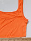 Fashion Orange Knit Vest Elastic Waist Skirt Suit