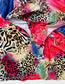 Fashion Red Leopard Leopard Color Print Long Sleeve Jacket