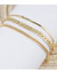 Fashion Gold Color Leaf Snake Bone Chain Alloy Multilayer Anklet
