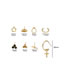 Fashion Gold Color Color Lightning Cross Geometric Alloy Earrings Set