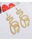 Fashion Gold Color Snake-shaped Winding Alloy Hollow Earrings