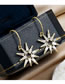 Fashion Gold Color Diamond Alloy Sun Flower Earrings