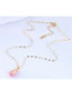 Fashion Pink Flower Jade Gourd Alloy Necklace