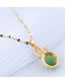Fashion Agate Green Butterfly Dance Inlaid Zircon Hollow Alloy Jade Necklace