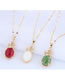 Fashion Agate Green Butterfly Dance Inlaid Zircon Hollow Alloy Jade Necklace
