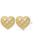 Fashion Gold Color Heart Check Alloy Stud Earrings