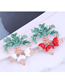 Fashion White Spinach Diamond And Oil Dripping Alloy Brooch