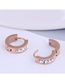 Fashion White Diamond Titanium Steel Diamond Round Earrings