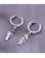 Fashion Silver Color Fish Bone Pendant Alloy Earrings