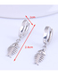 Fashion Silver Color Fish Bone Pendant Alloy Earrings