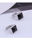 Fashion Black Square Diamond Alloy Earrings