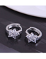 Fashion Silver Color Flower Inlaid Zircon Alloy Earrings
