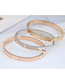 Fashion Rose Gold Color Diamond-studded Round Alloy Palm