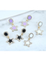 Fashion Black Diamond Five-pointed Star Alloy Earrings