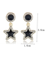 Fashion White Diamond Five-pointed Star Alloy Earrings