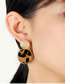 Fashion Gray Round Leopard Pattern Alloy Earrings