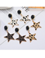 Fashion Gray Five-pointed Star Leopard Pattern Alloy Earrings