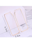 Fashion Rose Gold Color Three-dimensional Rectangular Alloy Smooth Earrings
