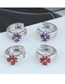 Fashion Purple Four-leaf Clover Micro-inlaid Zircon Alloy Earrings
